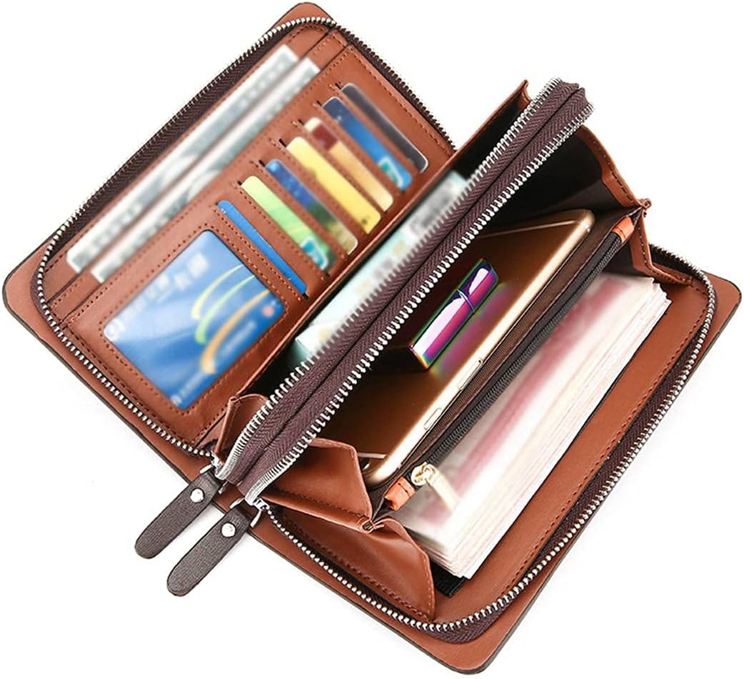 Premium Long Wallet with Card Holder, Cash & Zip Pocket
