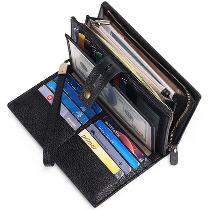 Premium Long Wallet with Card Holder, Cash & Zip Pocket